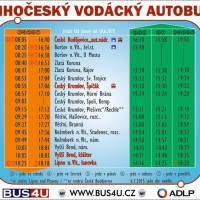 Jízdní řád jihočeského vodácké autobusu